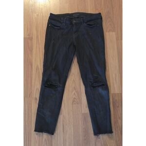 Uniqlo Skinny Super Stretch Ripped Black Jeans - 28 inch